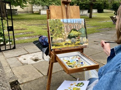 Liz Robinson painting School Chapel